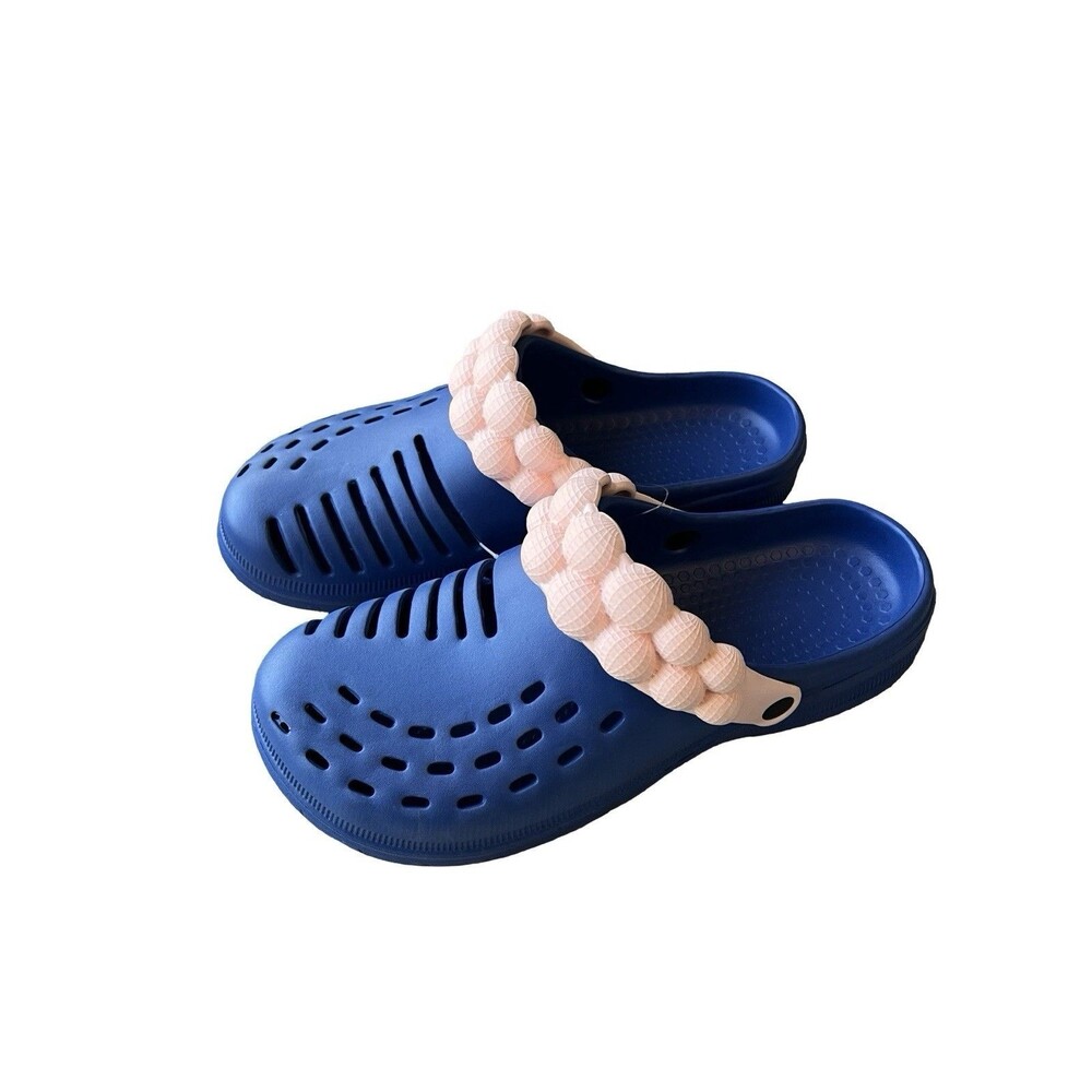 FOCO Men’s Blue Foam Bubble Strap Clogs Slip On Garden Beach Water Shoes 13-14